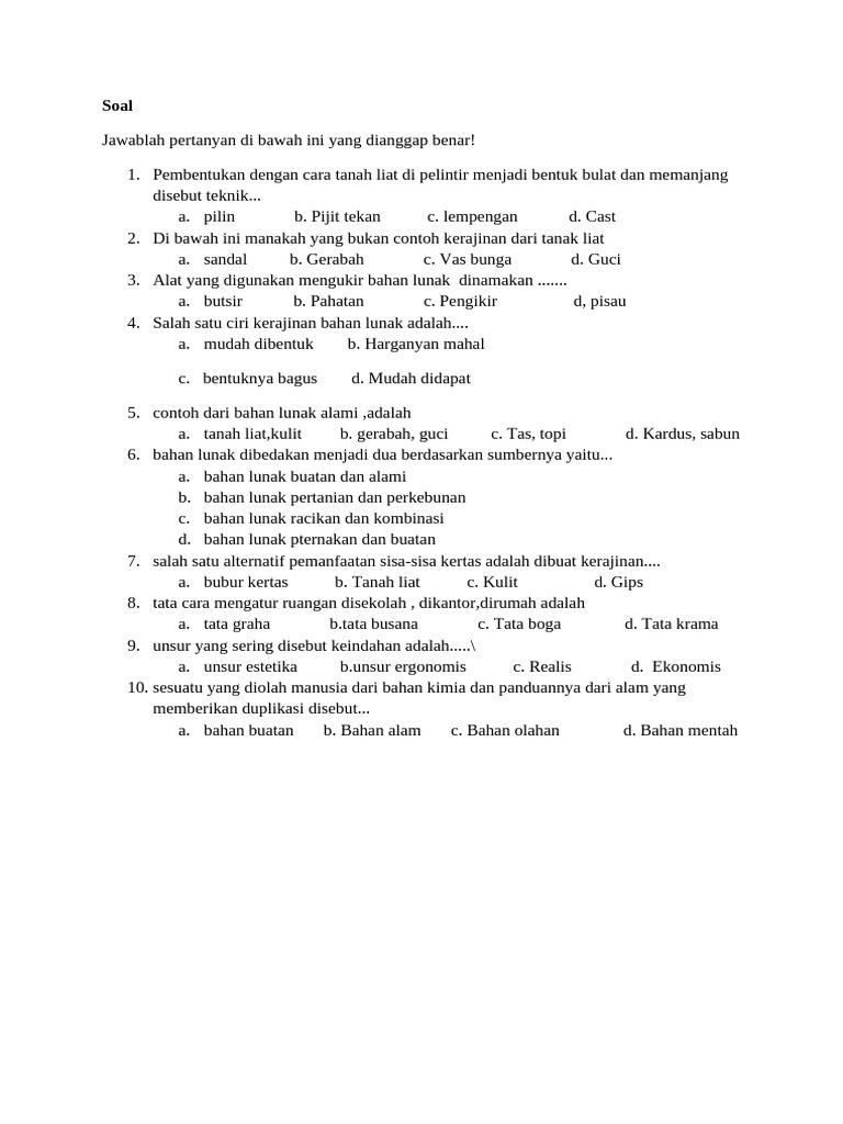 25 Soal Kerajinan Semester 2 Kelas 8 Essay Ternyata Begini Bocoran Terlengkapnya 25 Soal Kerajinan Semester 2 Kelas 8 Essay Ternyata Begini Bocoran Terlengkapnya
