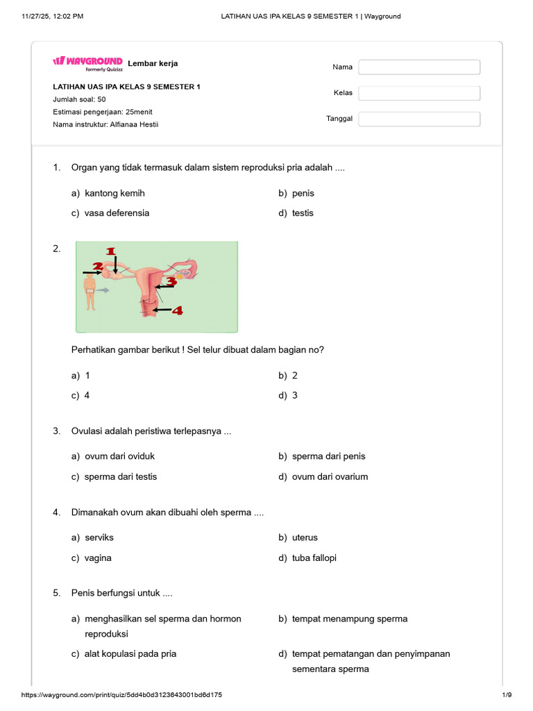 3 Soal UAS IPA Kelas 9 Semester 2 Genap Rppk13.web.id yang Wajib Kamu Kuasai Sebelum Ujian Tiba