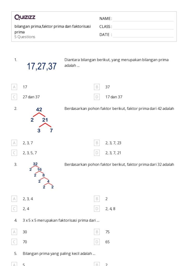 5 Contoh Soal dan Jawaban Faktorisasi Kelas 4 SD yang Wajib Dikuasai Sebelum Ujian Semester 5 Contoh Soal dan Jawaban Faktorisasi Kelas 4 SD yang Wajib Dikuasai Sebelum Ujian Semester