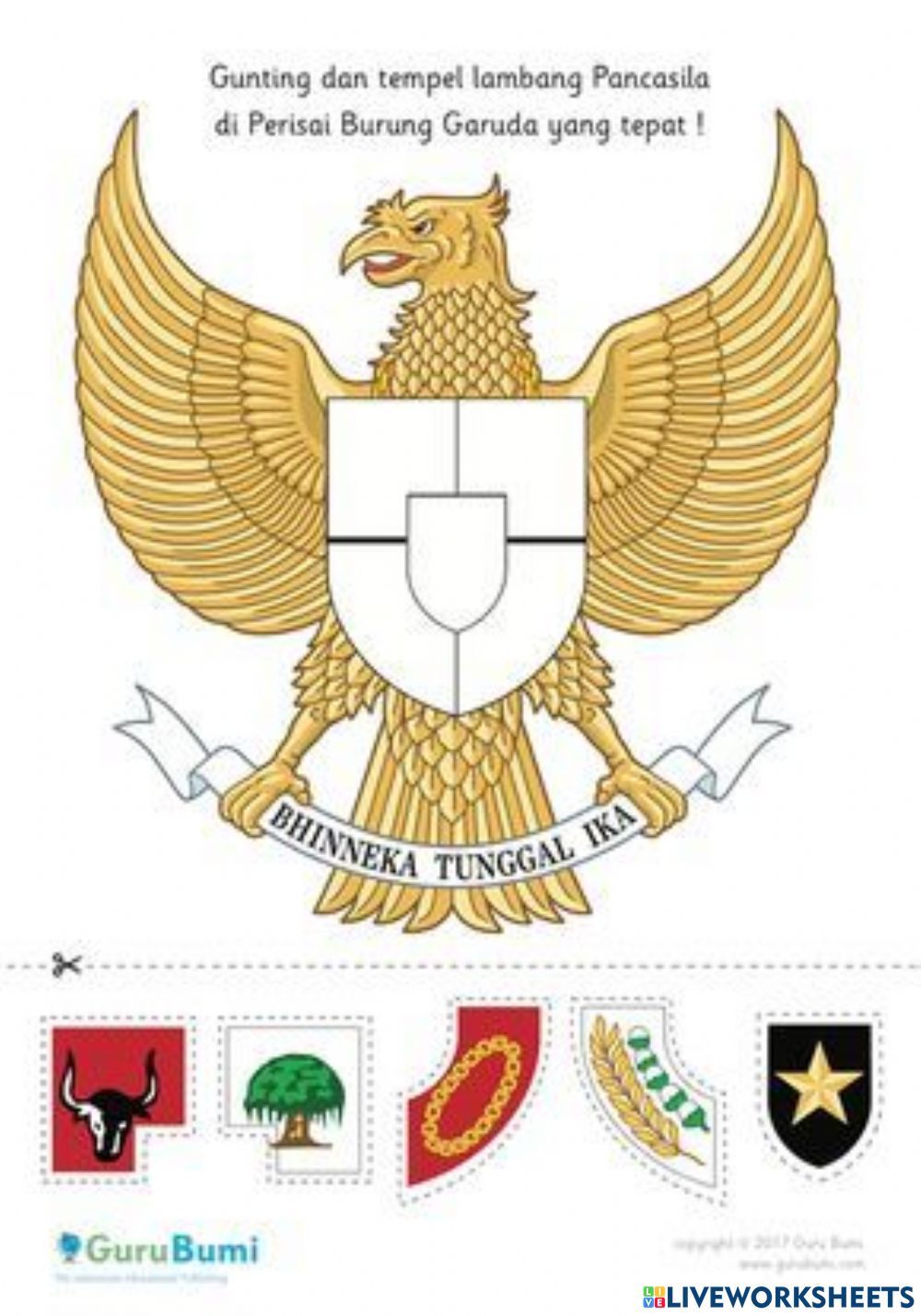 Gunting Tempel Lambang Pancasila Tanah airku Gunting Tempel Lambang Pancasila Tanah airku