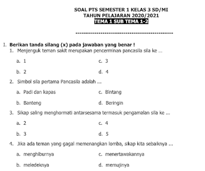 7 Rahasia Contoh Soal PTS Kelas 3 Semester 1 yang Wajib Diketahui Sebelum Ujian Dimulai