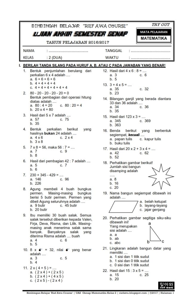 7 Rahasia Nilai Sempurna dengan Contoh Soal dan Pembahasan Matematika Kelas 4 SD Semester 2 7 Rahasia Nilai Sempurna dengan Contoh Soal dan Pembahasan Matematika Kelas 4 SD Semester 2