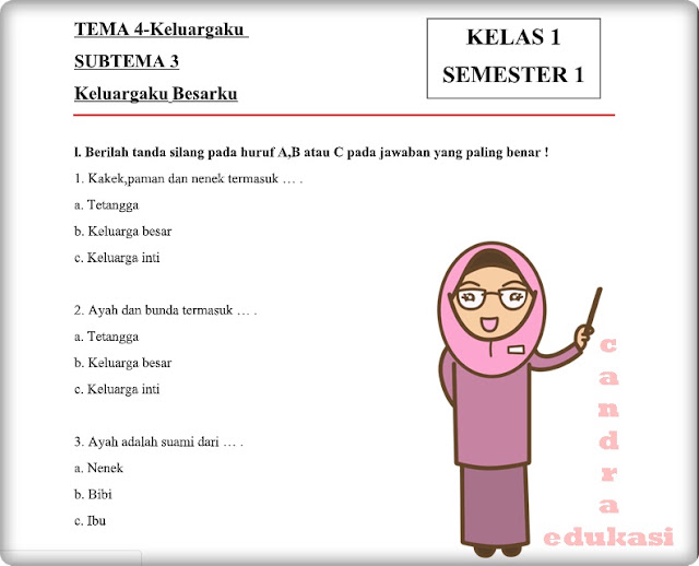 Bocoran Soal Tema 4 Kelas 1 SD Subtema 3 Paling Akurat untuk Persiapan Ujian Besok Bocoran Soal Tema 4 Kelas 1 SD Subtema 3 Paling Akurat untuk Persiapan Ujian Besok