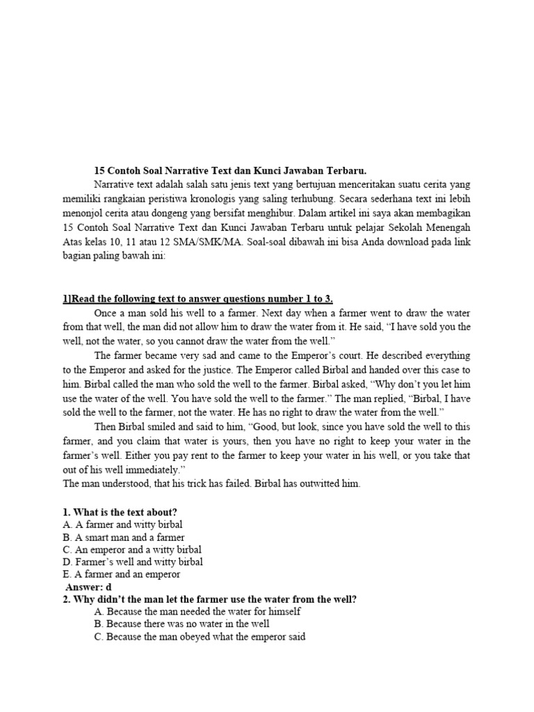 Terbukti 7 Contoh Soal Narrative Text untuk Kelas 2 SMA yang Bikin Nilai Tinggi Sekarang Terbukti 7 Contoh Soal Narrative Text untuk Kelas 2 SMA yang Bikin Nilai Tinggi Sekarang