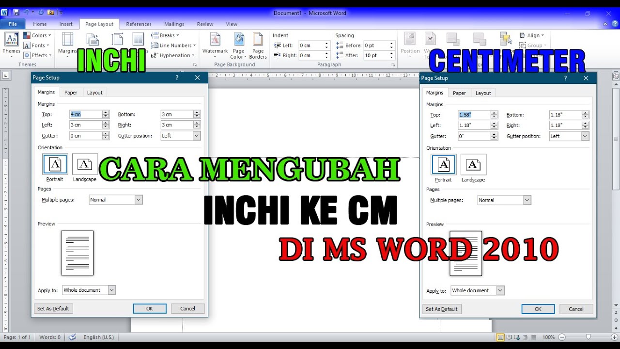 Terbukti Cara Cepat Mengubah Inchi ke Cm Word 2010 untuk Ukuran F4 yang Selama Ini Salah