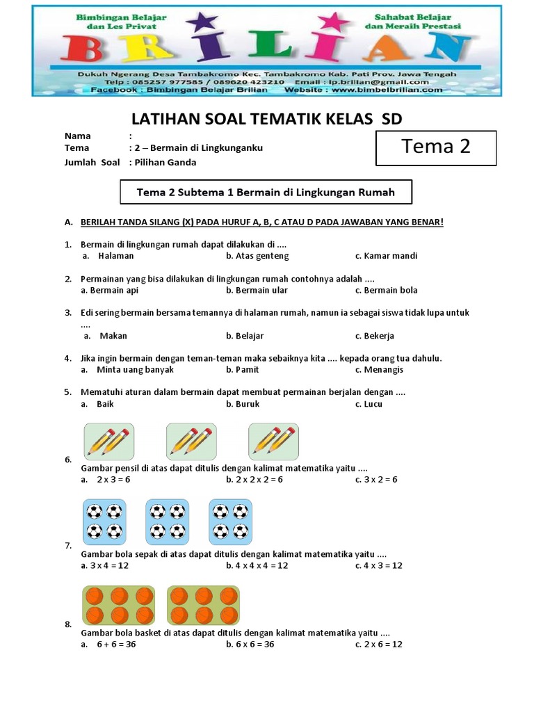 Terbukti Lebih Pintar! 7 Contoh Soal Kelas 2SD Tema 1 dan 2 yang Bikin Anak Cepat Paham