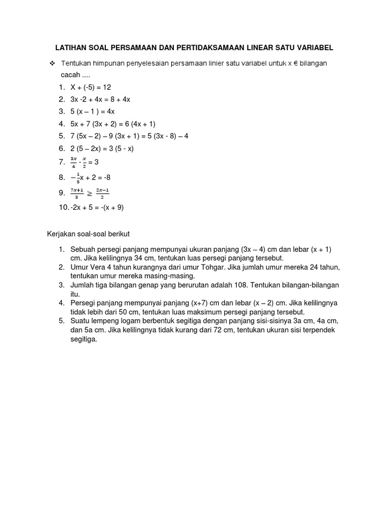Ternyata Ini Kunci Jawaban Contoh Soal Pertidaksamaan Linear Satu Variabel Kelas 7 Semester 1 Ternyata Ini Kunci Jawaban Contoh Soal Pertidaksamaan Linear Satu Variabel Kelas 7 Semester 1