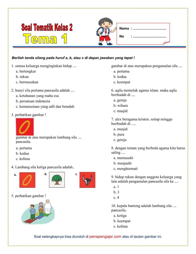 Ternyata Ini Rahasia Latihan 30 soal tematik kelas 2 tema 1 Agar Anak Makin Cerdas