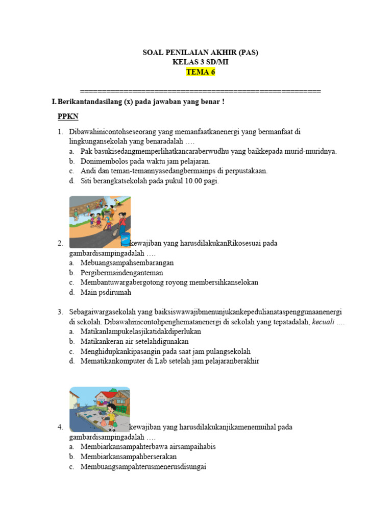 contoh soal kelas 3 sd tema 6 sub tema 1 contoh soal kelas 3 sd tema 6 sub tema 1